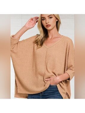 NWT Farmhouse Poncho-Style Textured  Womens Top